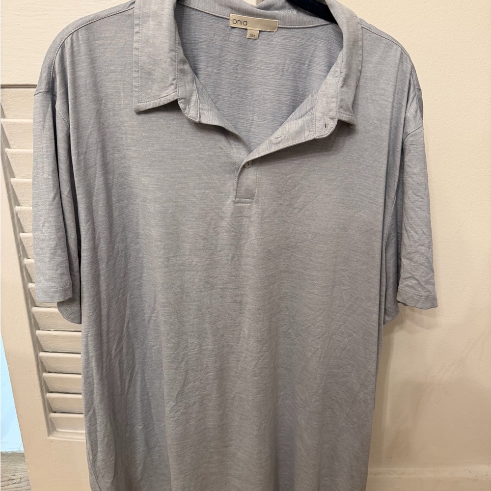 Onia Men's Light Blue Polo Shirt